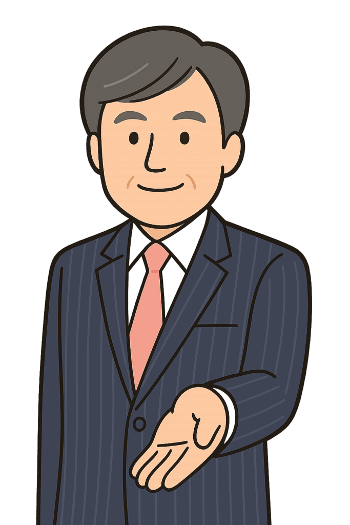 阿部豊志氏の似顔絵イラスト