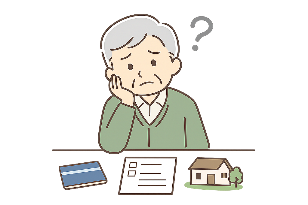 心配そうな表情の老人