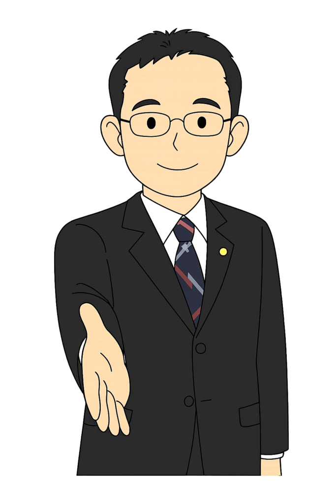 服部剛幸氏の似顔絵イラスト